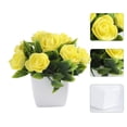 thumbnail image 4 of Artificial Potted Rose Mini Rose Arrangement In A White Squares Pot Ideal For Home And Office Desktop Decor Available In 3 Colors, 4 of 7