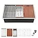 thumbnail image 3 of Mocoloo 30 Inch Undermount Kitchen Sink - 30x19 Inch Stainless Steel Kitchen Sink Workstation 16 Gauge Single Bowl Handmade Basin, 10 Inch Deep, 3 of 4