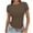 Coffee, variant on Army Green L WIZUTIZ Tops for Women Trendy up to 60% Off Pure Colour T-shirt Short Sleeve Linen Retro Ladies Tee Ultra Soft Solid Shirts Plus Size Holiday Beach Tshirt Flowy Comfy Round Neck Tshirts