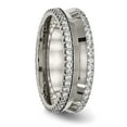 thumbnail image 4 of Chisel Titanium Polished with CZ 6.5mm Concave Band, 4 of 7