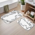 thumbnail image 2 of White and Black Marble Pattern Bath Mat Set Of 2,Non-Slip Rug for Bathroom,Kitchen,Bedroom,Entrance, 30x17 and 23.5x15.7 Inches, 2 of 5