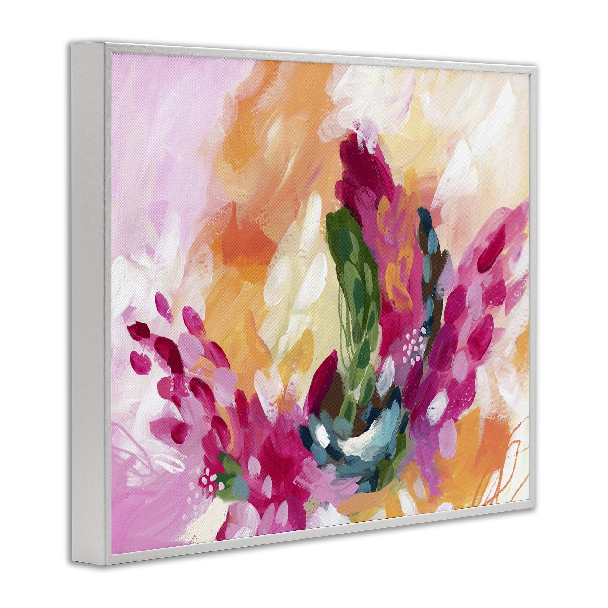 Stupell Industries Tropical Punch Abstraction Abstract Painting White Framed Art Print Wall Art, 14 x 11