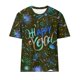thumbnail image 3 of Camisetas Casuales de Mujer Año Nuevo Impreso Suéter de Manga Corta Cuello Redondo, Top de Moda para el Uso Diario, 3 of 4
