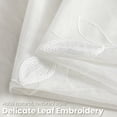 thumbnail image 5 of VOGOL Modern Sheer Curtains with Subtle Embroidery, White Textured Leaf Design, Light Diffusing Rod Pocket Drapes, 52x84 Inches, 5 of 7