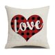 thumbnail image 2 of Decoración Del Día De San Valentín,Fundas De Almohada Decorativas Para El Día De San Valentín, Cuadros De Lino A Cuadros De Búfalo, 18x18 Pulgadas, Juego De 4 Rojo Hs, 2 of 5