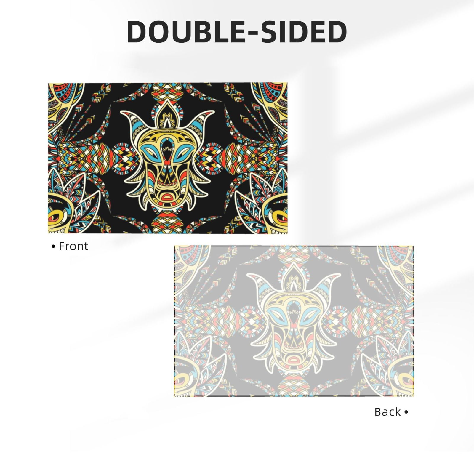 Tribal Head Geometric Ethnic Four Hole Decorated Banner Flag for Garden Yard Home Decoration Indoor Outdoor 4x6 Ft