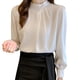 thumbnail image 5 of Camisetas de talla grande,Blusa plisada con cuello en V para mujer, manga corta, poliéster, informal, estampada, para uso diario, sopatenor, 5 of 6