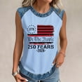 thumbnail image 5 of KDDYLITQ Womens 250 Anniversary Usa Tshirt 4th Of July American Flag Sleeveless Tanks July 4th 250th Birthday Summer Tees Usa Star Stripes Trendy Crew Neck Tops Sky Blue L, 5 of 7