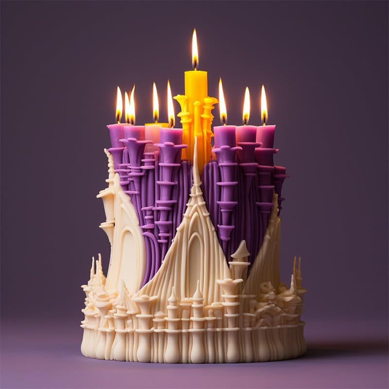 ABCISI 3D European Style Castle Candle Silicone Mold, Silicone Mold for Resin Cake Chocolate Mold for DIY Gift Home Decor