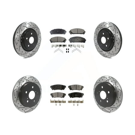 Transit Auto - Front Rear Coated Drilled Slotted Disc Brake Rotors And