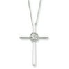 Sterling Silver Diamond Rhodium-plated Eternal Life Cross Necklace QDX161