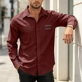 thumbnail image 6 of Cmfcve Button Down Shirts for Men Long Sleeve Solid Office Work Tops Lapel Collar Casual Loose Fit Classic Shirts, 6 of 7