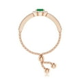 thumbnail image 3 of ANGARA Natural Floating Pear-Shaped Emerald Bolo Ring with Halo in 14K Rose Gold for Women (Size-6x4mm) | May Birthstone, Birthday, Anniversary, Jewelry Gift for Women | Natural Emerald Ring, 3 of 9