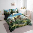 thumbnail image 3 of Homewish Western Dinosaur Kids Bedding Comforter Set 7pcs, Cartoon Woodland Wildlife Queen Bedding Sets, Palm Leaf Plant Reversible Queen Sheet Sets, Lightweight Room Decor, 3 of 7