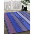 thumbnail image 3 of Ahgly Company Machine Washable Indoor Rectangle Transitional Light Slate Blue Area Rugs, 6' x 9', 3 of 7