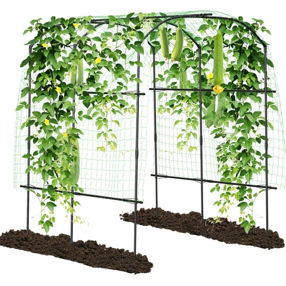 75'' L x 71'' W x 87'' H Large Tall Grape Vine Support Arch Arbor Trellis Plastic-Coated Metal Garden Arch Trellis for Climbing Plants Vine Yard Outdoor Patio Lawn Yard Garden Decoration