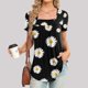 thumbnail image 2 of Blusa suelta de manga corta con cuello en V informal estampada a la moda para mujer OAVQHLG3B Store lin121212, 2 of 4