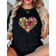 thumbnail image 1 of Plus Size Women's Casual T-Shirt with Bingo Print - Short Sleeve, Round Neck, Machine Washable - Spring/Summer Fashion Tee For Adult, Men, Women, Teen, Teenager, Adolescent, Youth, 1 of 6