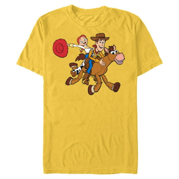 Disney Pixar Toy Story 4 Woody's Roundup Gang T-Shirt- Short Sleeve Blended T-Shirt for Adults - Customized-Yellow