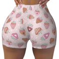 thumbnail image 2 of Lsque Strawberry Cake Pattern High Waisted Biker Shorts for Women-Tummy Control Fitness Athletic Workout Running Yoga Gym Shorts,Moisture-Wicking-, 2 of 9
