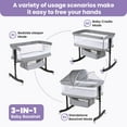 thumbnail image 3 of SACVON Baby Bassinets, All Mesh Crib Portable for Safe Co-Sleeping,Adjustable Bedside Sleeper,Baby Bed for Infant Newborn, Gray, 3 of 9