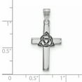 thumbnail image 3 of Sterling Silver Black Enameled Trilogy Cross Charm Pendant, 3 of 4