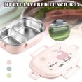 thumbnail image 2 of VALINK Thermal Lunchbox Stainless Steel Portable Eco-friendly Food Container with Compartments Leakproof Lunch Box, 2 of 7