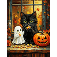 thumbnail image 5 of Ghost Diamond Art Painting Kit, Candy Pumpkin Cat 5D Diamond Painting Dots Art Kit for Adults Beginner, DIY Full Round Gem Crystal Art Paint by Diamond, 11.8" x 15.7" Home Wall Decor, 5 of 8