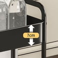 thumbnail image 4 of 3-Tier Metal Rolling Utility Cart with Wood Top – Lockable Wheels, Mobile Storage Organizer for Kitchen, Office, Bedroom, Sturdy Frame, Space-Saving Design – White / Black, 4 of 5