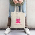 thumbnail image 2 of Whimsical Cream Tote Bag with Pink Top Hat & Hearts " We Celebrate " & " We Weean Pink " - Perfect for Parties Travel & Shopping, 2 of 4