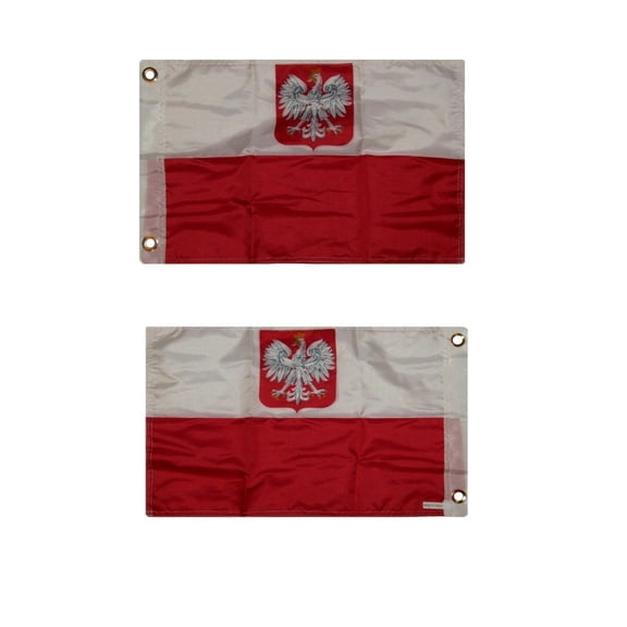 12x18 12"x18" Poland Polish Eagle Double Sided Motorcycle Flag Grommets