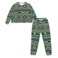 thumbnail image 4 of SCRAWLGOD Aztec Tribal Pajamas Womens Long Sleeve 2 Piece Sets for Women Sleepwear Size S Crewneck Women's Pj with Pockets Washable Ladies Jogger Pjs Set, 4 of 7