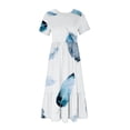 thumbnail image 3 of Fankiway Robe Longue d'Été pour Femmes, à la Mode, à Manches Courtes, à Col Rond, Ample, à Dégradé de Couleurs, Robes pour Femmes, Robes pour Femmes Grande Taille en Liquidation, 3 of 4