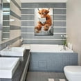 thumbnail image 6 of AVOI Highland cow wearing glasses sitting on toilet in bathroom reading newspaper funny bathroom wall decor animals dog gift ideas bathroom decor wall art canvas wall art Frame: 11x14in, 6 of 6