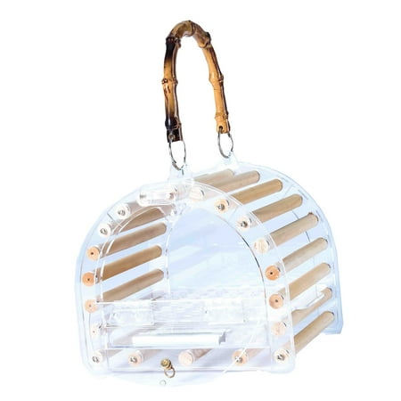 Bird Carrier Cage Parrot Clear Portable birds travel Carrier Cockatiel Parakeet for Chinchillas Finches Lovebirds Small Animals Pet Supplies