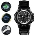 thumbnail image 2 of Outdoor Men Military Quartz Watch Waterproof Multifunctional Survival Tactical Watch Compass Sport LED Digital Watches green_5, 2 of 7