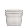 thumbnail image 1 of Juego de 2 bolsas de silicona gris con cierre de cremallera para almacenar alimentos, 1 of 6