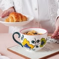 thumbnail image 4 of Qeeadeea Soup Cups With Handles, Ceramic Bouillon Cups, Microwave Soup Bowl, Soup Mug, Breakfast Bowl-E-15x11.8x8cm, 500ml, 4 of 7