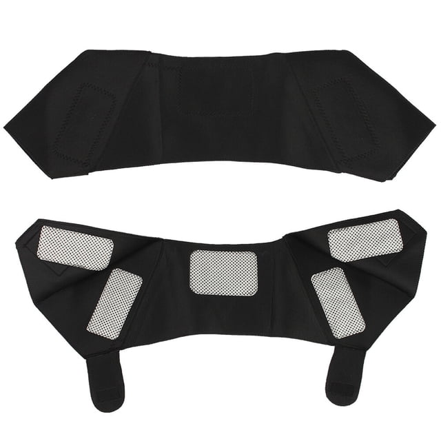Adjustable Soft Self Heating Relax Shoulder Pad Support Braces Belt Magnetic Therapy Strap(L)
