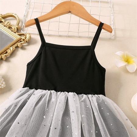 

PEASKJP Green Dress Children Girls Floral Printed Embroidered Short Sleeve Swing Flowy Dress Black 4-5 Years