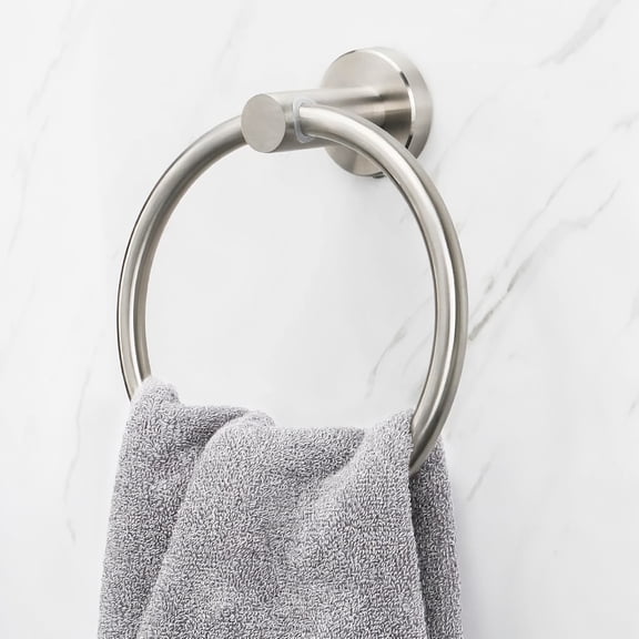 Bath Towel Ring, Bathroom Hardware Accessories-Thicken Stainless Steel Hand Towel Holder for Bathroom, Modern Round Towel Hanger Wall Mounted