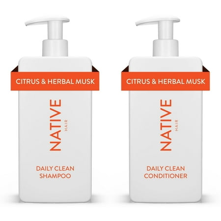 Native Daily Clean Shampoo & Conditioner Set, Citrus & Herbal Musk, Sulfate & Paraben Free, 16.5 oz