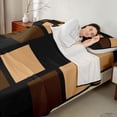 thumbnail image 4 of Castle Fairy Minimalist Geometric Square Bed Sheets 4-Piece,Mid Century Block Layout Full Size Sheets,Warm Brown Black,1 Flat Sheet, 1 Fitted Sheet and 2 Pillowcases, 4 of 7