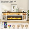 thumbnail image 5 of Blotout 95" Fireplace TV Stand for TVs up to 100" with 60" Electric Fireplace, Large Farmhous Media Entertainment Center w/LED Lights/Power Outlets & Barn Doors Storage Cabinet for Living Room,White, 5 of 9