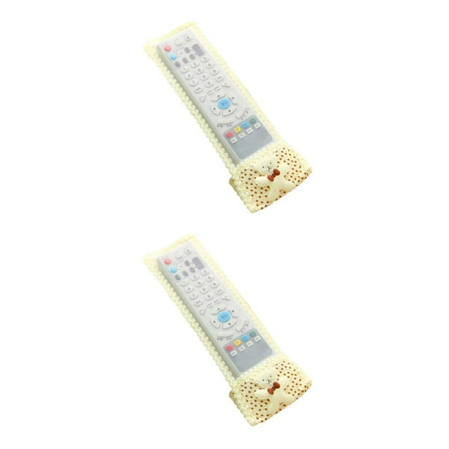 stanreset TV Remote Controller Case Household Air Conditioner Controllers Cases Lace Material Dustproof Cover Decorating Accessories beige yellow S(18.5x8cm) 2Set