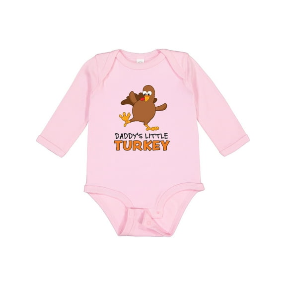 Inktastic Daddy's Little Turkey Boys or Girls Long Sleeve Baby Bodysuit