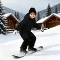 thumbnail image 3 of Girls Ski Suits Waterproof Jumpsuit with Hood Insulated Midweight Zipper Closure Warm Kids Winter Snow Jacket Black 8 Years, 3 of 7
