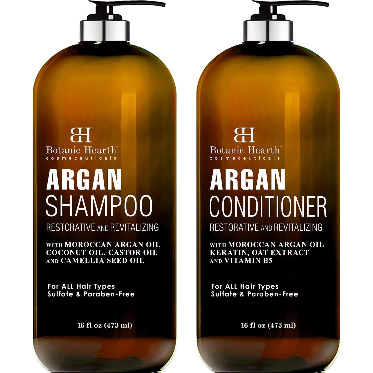 BOTANIC HEARTH Argan Oil Shampoo and Conditioner Set - with Keratin