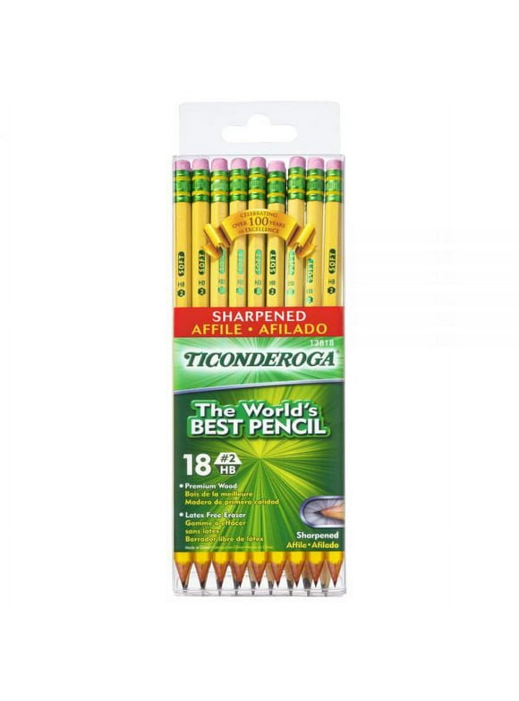 Dixon Ticonderoga Pencils, Presharpened, #2 Lead, Soft, Pack of 18