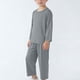 thumbnail image 4 of Top de Manga Larga Y Pantalones de Cintura Elásticos para Niños Color Sólido Cuello Redondo Home Wear, Mezcla de Algodón Suave Casual, 4 of 8
